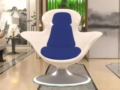 Futuristic Luxury Lounge Chair 3d Model with PBR Materials 3D model