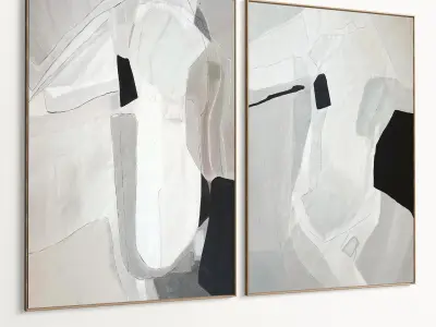 Plaster Two Photo Frame 488 Low-poly 3D model