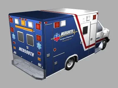 Ambulance Low-poly 3D model