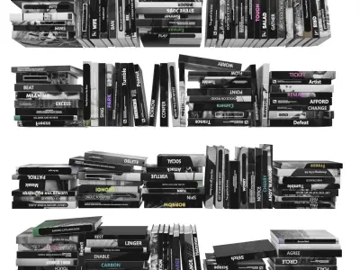 Books 150 pieces 3-4-3 Low-poly 3D model