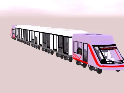 Generic High Speed Train 3D model Low-poly 3D model