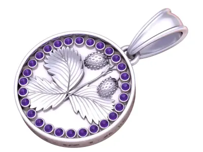 Botanical Leaf Coin Pendant 3D Printable Model 3D print model