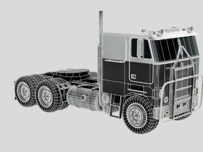 Low Poly Flatbed Box Truck with 4K Textures Low-poly 3D model