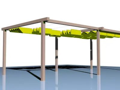 Wooden pergola Free 3D model