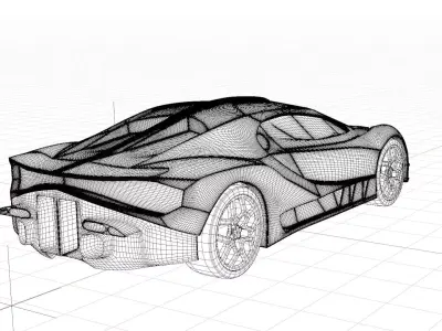 Simple Bugatti car - exterior only 3D model