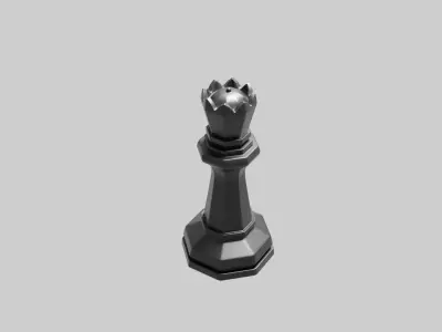 Queen Chess Coin 3D print model
