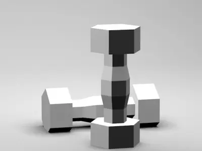 Dumbbells two colorful Free low-poly 3D model