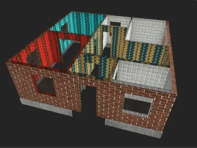 House texture tga targa material  Low-poly 3D model