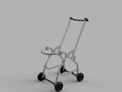 Barbie Stroller and Baby Carry Cot 3D print model