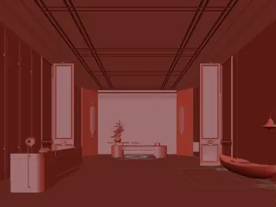  reception lobby 3D model