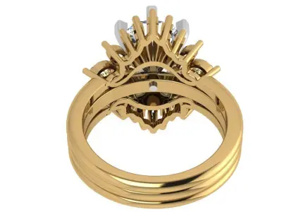Round Diamond Unqiue Ring 4309 3D print model