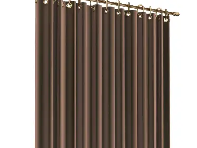 Cornice Classic Curtain 04 Gold Low-poly 3D model