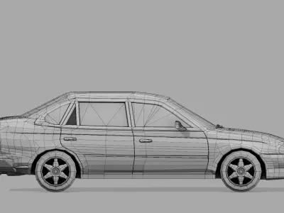 Generic Sedan Car LowPoly Low-poly 3D model