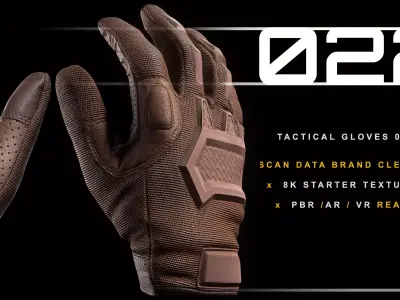 Tactical Gloves 022 Low-poly 3D model