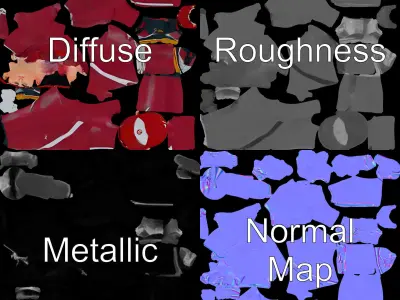 Sleek Athletic Male Character in Red Suit Rigged and Animated Low-poly 3D model