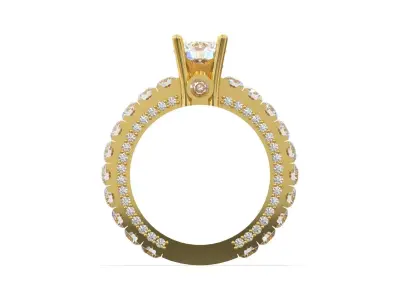 stl 3dm jewelry bridal Ring Solitaire Brilliant Shoulder sr0097 3D print model