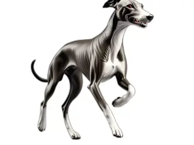 Stylized Greyhound Dog 3D Model Low-poly 3D model