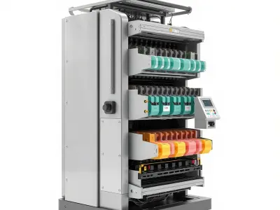 Industrial Label Printer D Model Pack Low-poly 3D model