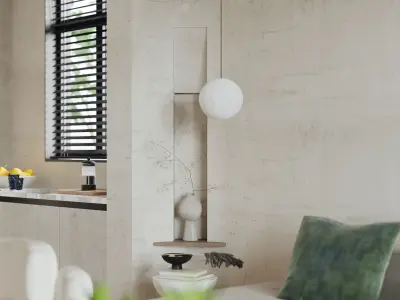 modern living room dining room interior scenes 55 3D model