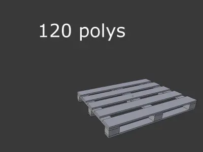 Wooden Pallet Low-poly 3D model