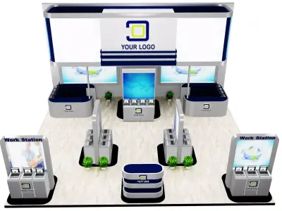  Booth Exhibition Stand a588a  3D model