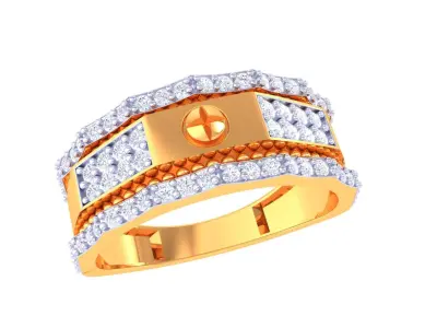 Mens gemstone diamond men Ring with details images 17 3D print model
