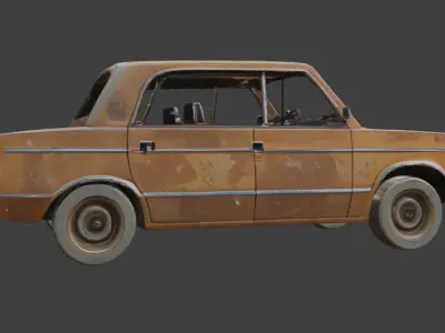 Vintage Car  Game-Ready 3D Model with PBR Textures Low-poly 3D model