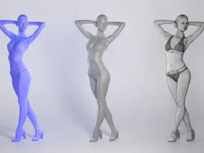 Sexy woman in a swimsuit posing  199 Low-poly 3D model