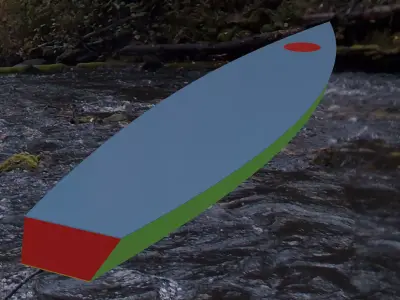 Kaholo paddle board floating in river Free 3D print model