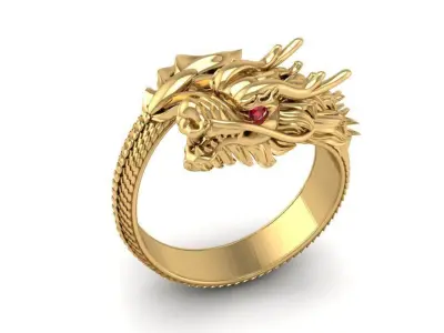 Luxury Chinese Dragon Men Ring 198 3D print model