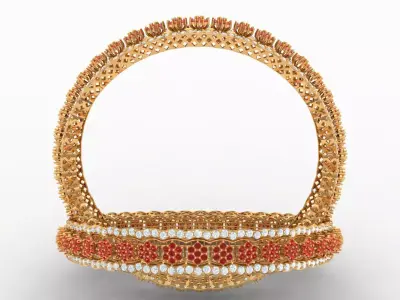 Elegance Redefined Diamond Woman 3D Bangle 3D print model