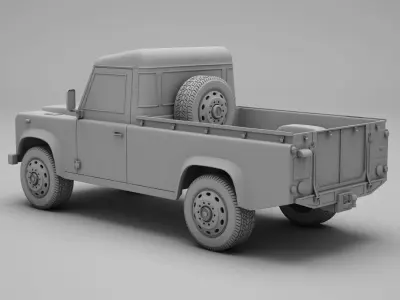 Land Rover Defender 110 Pickup 2011 3D model
