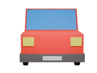 Low Poly Cartoon Car 3D Game Ready Low-poly 3D model