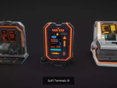 SciFi Terminals 3D Model Collection