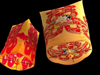 Chinese sky lantern  3D model