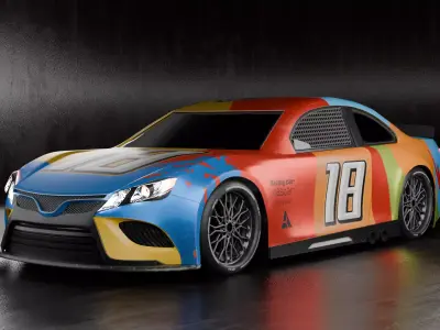 Nascar - Racing car Low-poly 3D model