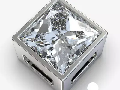 Diamond pendantn square  3D print model