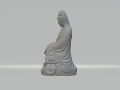 Guanyin Bodhisattva Sitting Statue  3D print model