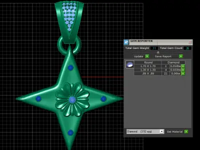 star shaped pendant  3D print model