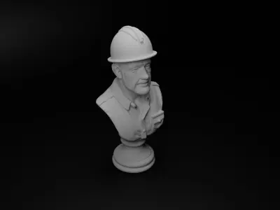 Engineer Bust Chess 3D print model