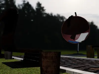 6 items for decorating a park or a backyard Free low-poly 3D model