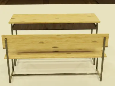 school desk Free low-poly 3D model