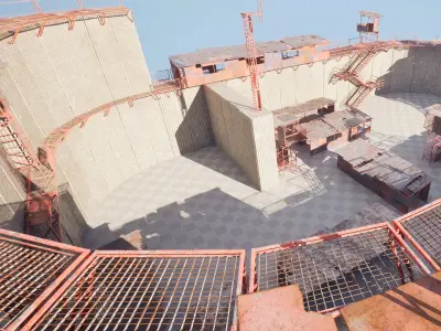 Post Apocalyptic Wall Modular Pack Low-poly 3D model