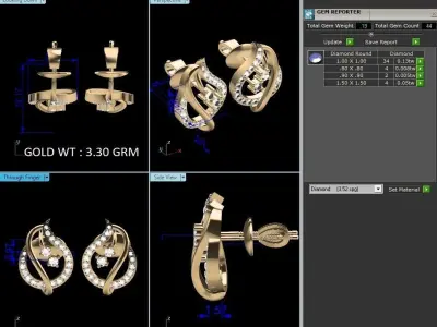 Women Earrings 3D print model