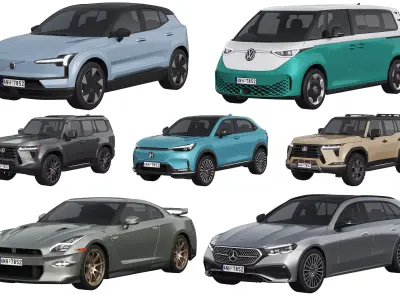 HQ cars collection 40 3D Model Pack