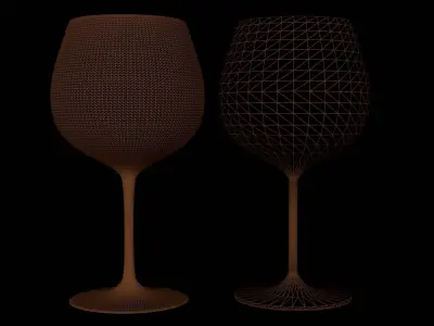 Wine glasses - 15 common types  Free low-poly 3D model