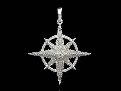 Compass star pendant model 298 3D print model