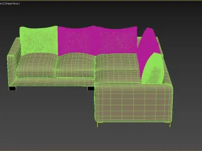 Sofa Zora small Square corner unit 258cm x 258cm 3D model