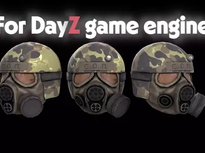 Military stalker like gasmask for Dayz engine Low-poly 3D model
