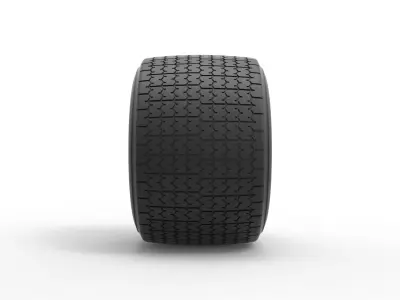 Dirt Sprint racing tire 22 Scale 1 to 25 3D print model